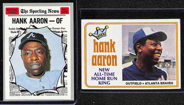 Lot Of 20 Assorted Hank Aaron Cards w. 1969 Topps