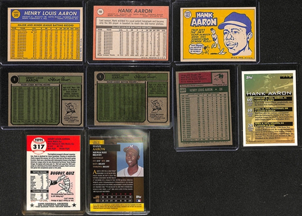 Lot Of 20 Assorted Hank Aaron Cards w. 1969 Topps