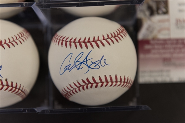 Lot Of 4 Signed Phillies Baseballs (c. 2008-2015) w. Charlie Manuel & Cody Asche