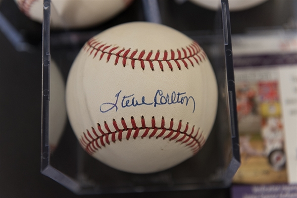 Lot Of 3 Signed Phillies Baseballs (Players from 1980 WS Team) w. Steve Carlton