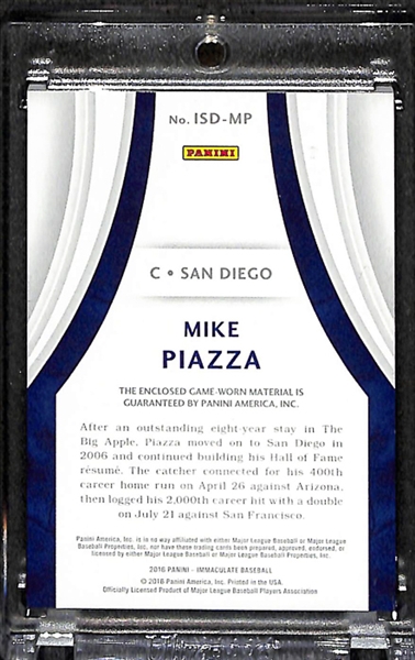 2016 Panini Immaculate Mike Piazza Jumbo Logo patch Card 9/10