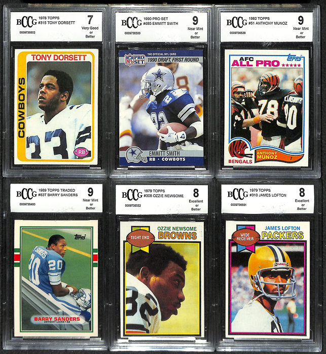 Lot Detail Lot Of 6 BCCG Graded Football Rookie Cards w. Tony Dorsett