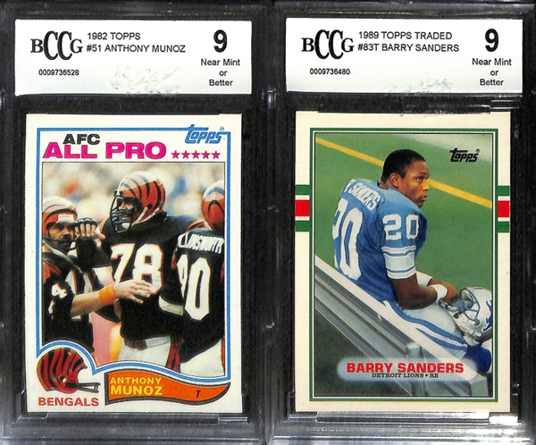 Lot Of 6 BCCG Graded Football Rookie Cards w. Tony Dorsett