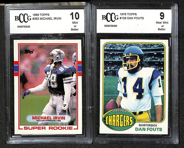 Lot Of 6 Beckett Graded Football Cards w. Payton Manning Black Diamond Rookie BCCG 9