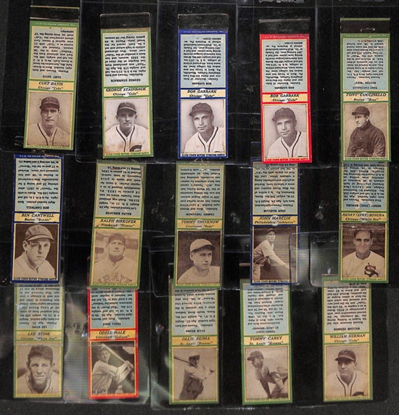 Lot of 15 - 1936 Diamond Matchbooks w. Curt Davis