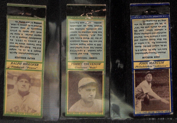 Lot of 15 - 1936 Diamond Matchbooks w. Curt Davis