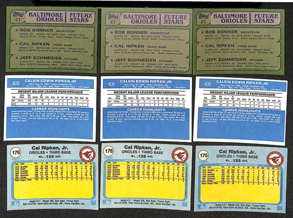 Lot of 30 Cal Ripken Jr Rookie Cards - Topps/Donruss/Fleer