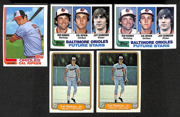 Lot of 42 Cal Ripken Jr. Rookie & Second Year Cards - Topps/Donruss/Fleer