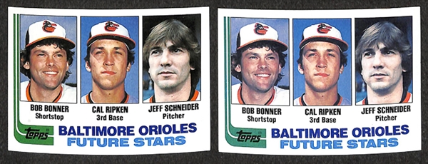 Lot of 42 Cal Ripken Jr. Rookie & Second Year Cards - Topps/Donruss/Fleer