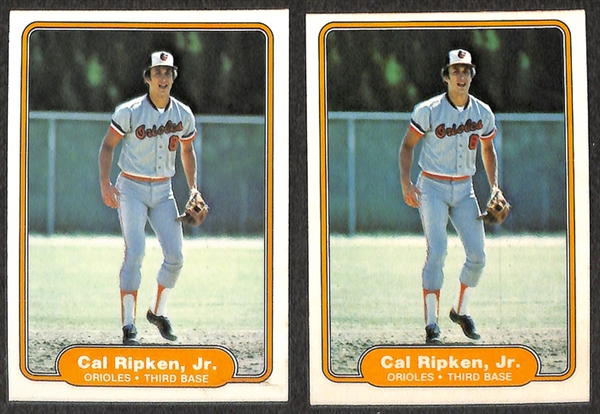 Lot of 42 Cal Ripken Jr. Rookie & Second Year Cards - Topps/Donruss/Fleer