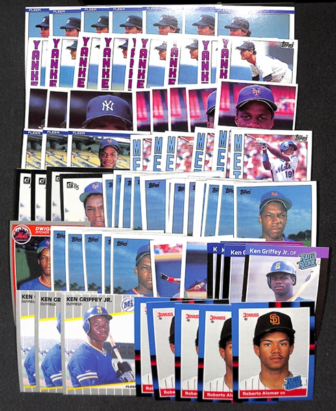 Lot of 77 Rookie Cards of Mattingly, Strawberry, Gooden, Thomas, Griffey, & Alomar