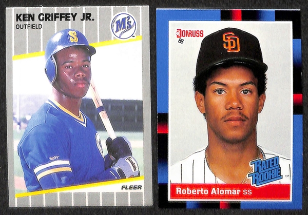 Lot of 77 Rookie Cards of Mattingly, Strawberry, Gooden, Thomas, Griffey, & Alomar