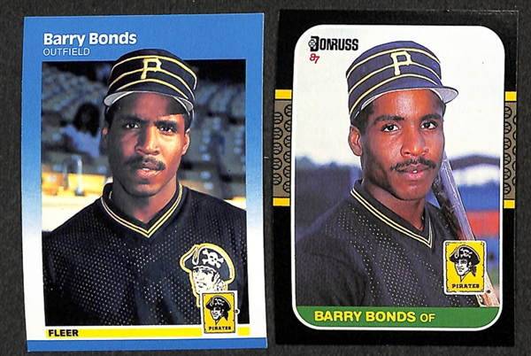 Lot of 88 Rookie Cards of Bonds, Maddux, M. Williams, McGwire, Bo Jackson, Palmeiro, McGriff, Larkin, More