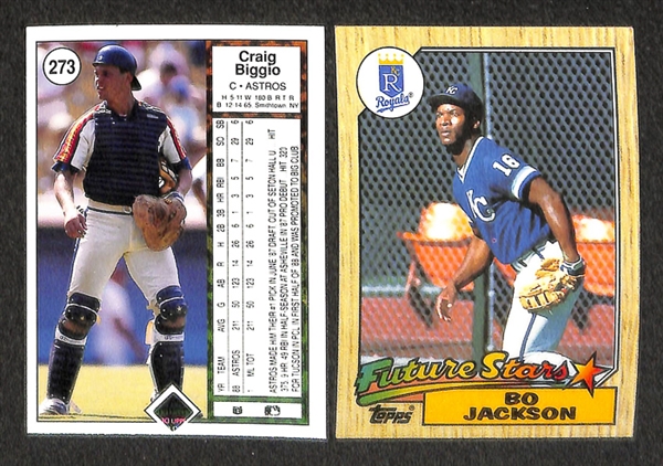 Lot of 88 Rookie Cards of Bonds, Maddux, M. Williams, McGwire, Bo Jackson, Palmeiro, McGriff, Larkin, More