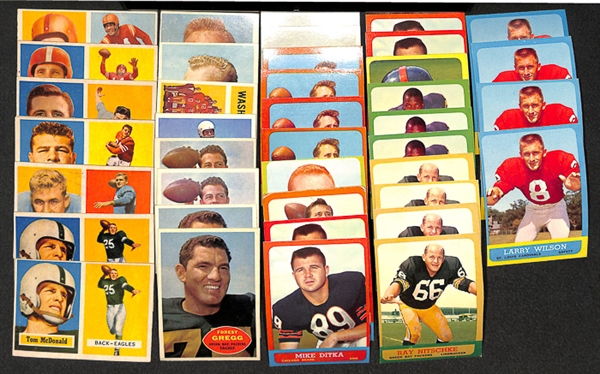 Lot of 40 Topps Football Cards from 1957-1963 w. YA Tittle