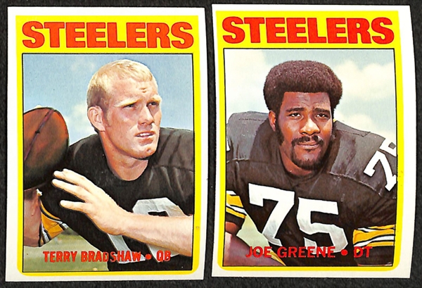 Lot of 15 Topps HOF Football Cards Including 1971 Bradshaw Rookie Card