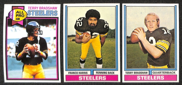 Lot of 15 Topps HOF Football Cards Including 1971 Bradshaw Rookie Card