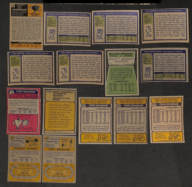 Lot of 15 Topps HOF Football Cards Including 1971 Bradshaw Rookie Card