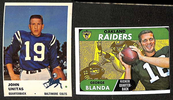 Lot of 6 - 1961 Fleer Football w. Unitas, & 41 - 1966 through 1972 Topps Football Cards w. 1966 Jack Kemp
