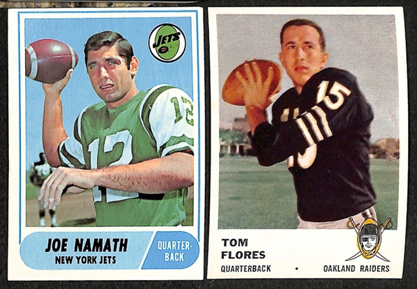 Lot of 6 - 1961 Fleer Football w. Unitas, & 41 - 1966 through 1972 Topps Football Cards w. 1966 Jack Kemp