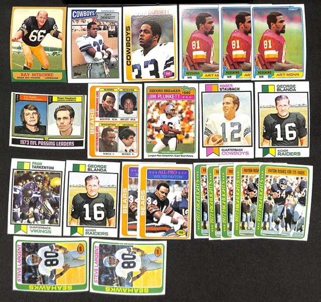 Lot of 22 Topps Football Star Cards from 1963-1987 w. 1978 Topps Tony Dorsett Rookie Card