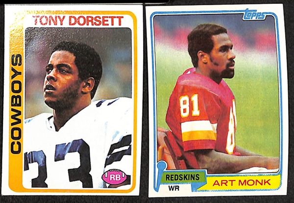 Lot of 22 Topps Football Star Cards from 1963-1987 w. 1978 Topps Tony Dorsett Rookie Card