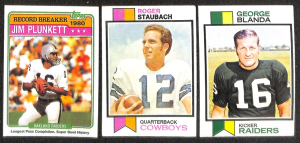 Lot of 22 Topps Football Star Cards from 1963-1987 w. 1978 Topps Tony Dorsett Rookie Card