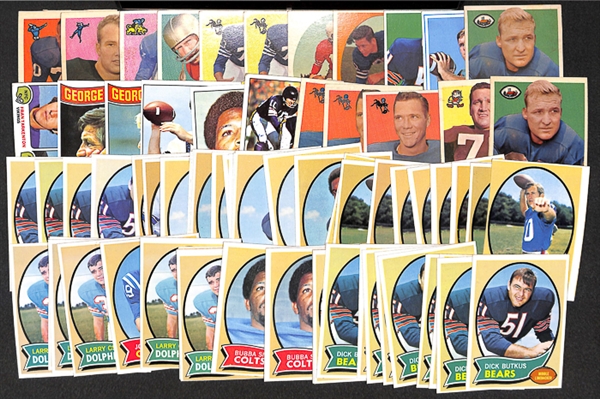 Lot of 74 Topps Football Star Cards from 1958-1974 w. 1968 Bob Griese Rookie Card