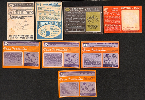 Lot of 74 Topps Football Star Cards from 1958-1974 w. 1968 Bob Griese Rookie Card