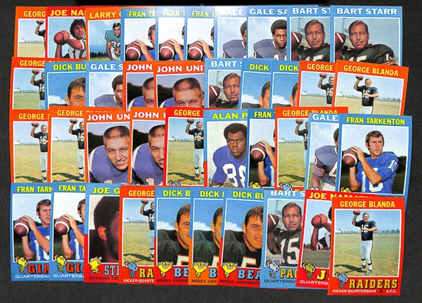 Lot of 40 1971 Topps Football Cards w. Mean Joe Greene Rookie Card