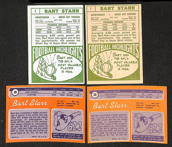 Lot of 21 Bart Starr, Johnny Unitas, & Dick Butkus Topps Cards