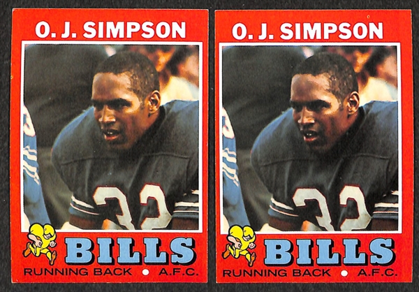 Lot of 26 OJ Simpson Cards w. 6 - 1970 Rookie Cards