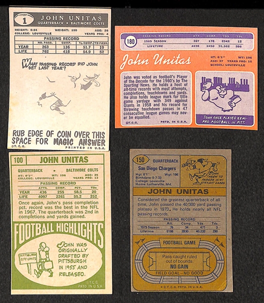 Lot of 12 Johnny Unitas Topps Cards w. 2 - 1959 Cards