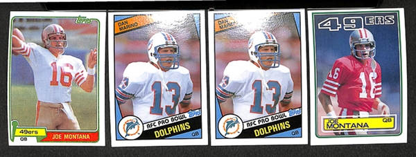 Lot of 40 Joe Montana & Dan Marino Topps Cards Including Rookie Cards