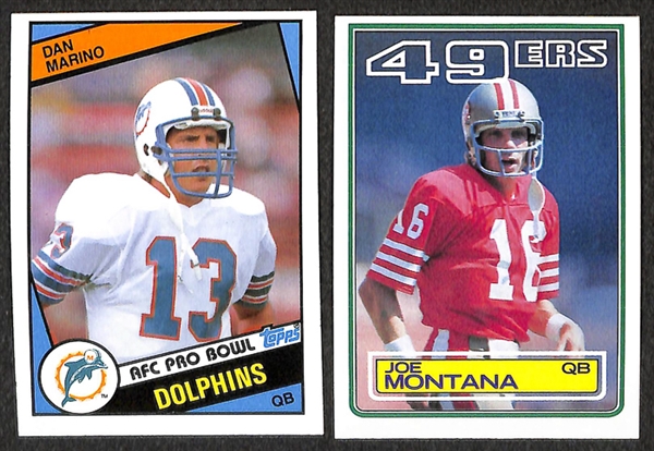 Lot of 40 Joe Montana & Dan Marino Topps Cards Including Rookie Cards