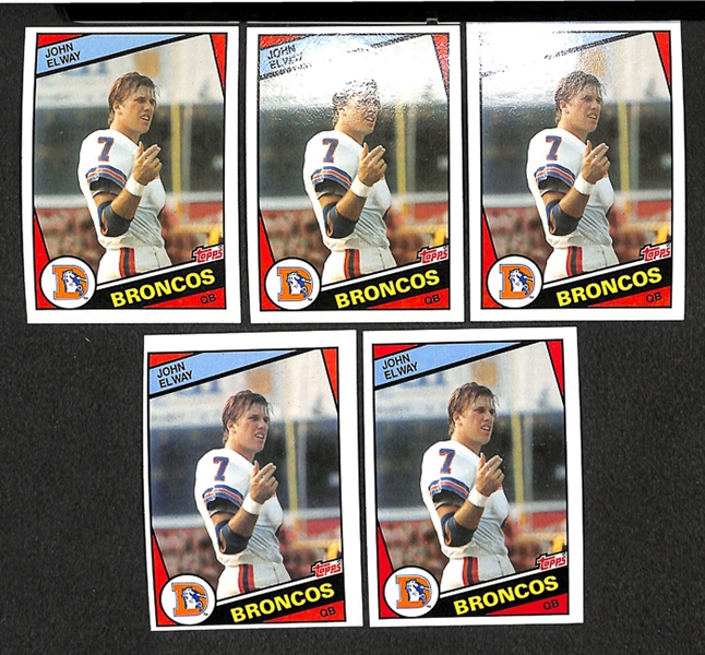 Lot of 5 1984 John Elway Rookie Cards