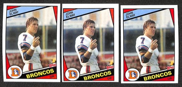 Lot of 5 1984 John Elway Rookie Cards