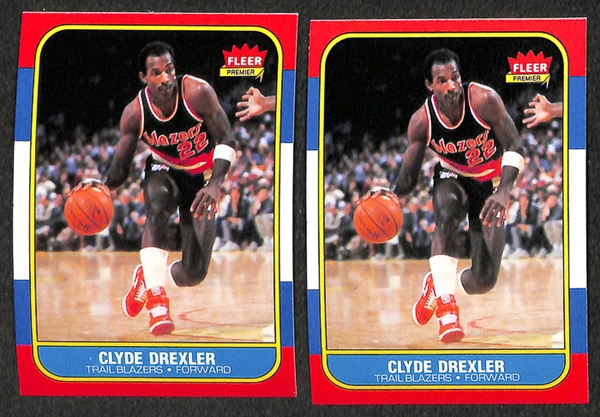 Lot of 30 1986 Fleer Basketball Cards w. 2 - Karl Malone Rookie Cards