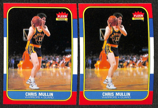 Lot of 30 1986 Fleer Basketball Cards w. 2 - Karl Malone Rookie Cards