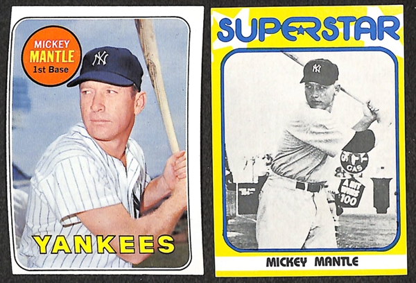 Lot of 8 Mickey Mantle inc. 1969 Topps, (2) 1969 Amoco Gas Street, and more 