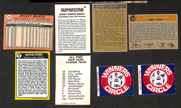 Lot of 8 Mickey Mantle inc. 1969 Topps, (2) 1969 Amoco Gas Street, and more 