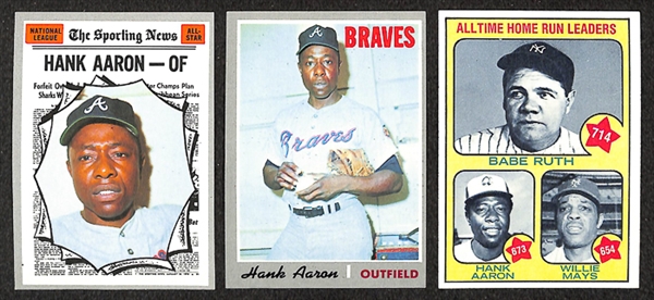 Lot of 30 Hank Aaron Cards from 1970-1973 (inc. 22 Topps 1973 All-Time HR Leader Cards #1)