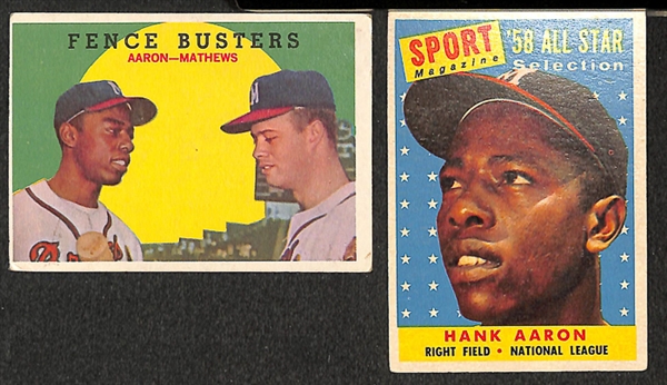 Lot of 40 Hank Aaron Cards From 1958-1976