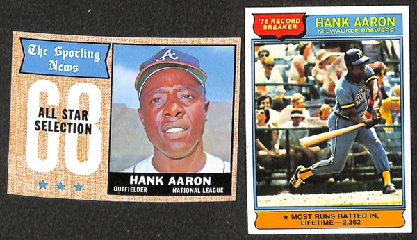 Lot of 40 Hank Aaron Cards From 1958-1976
