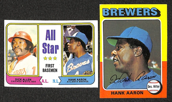 Lot of 31 Topps Hank Aaron Cards From 1971 to 1976