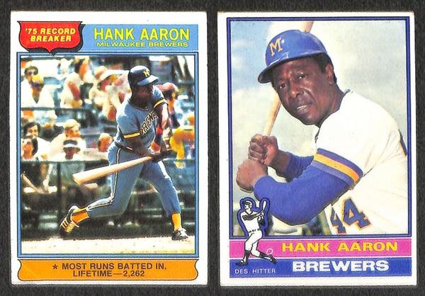 Lot of 31 Topps Hank Aaron Cards From 1971 to 1976
