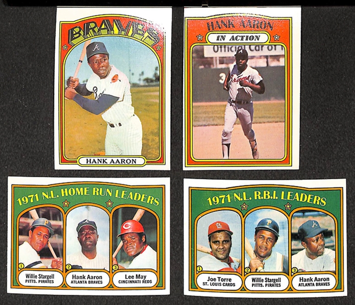 Lot of 31 Hank Aaron Cards from 1972 Topps