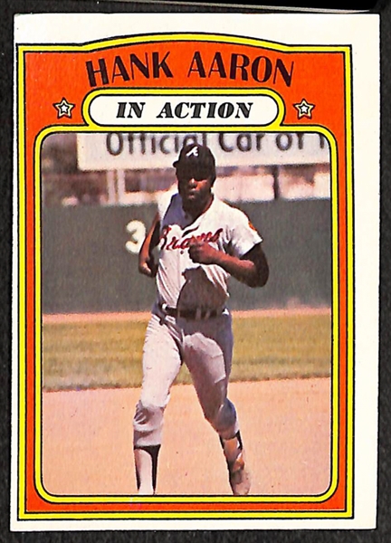 Lot of 31 Hank Aaron Cards from 1972 Topps