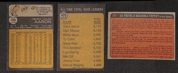 Lot of 25 Hank Aaron Cards From 1972 and 1973 Topps