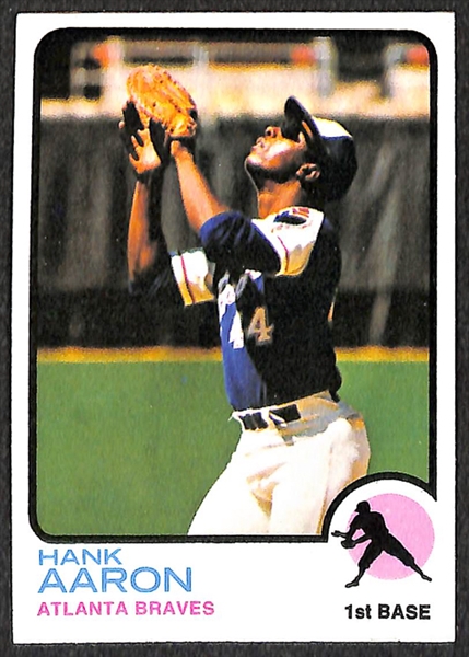 Lot of 31 Hank Aaron Mostly High-Grade 1973 Topps Cards(#100)